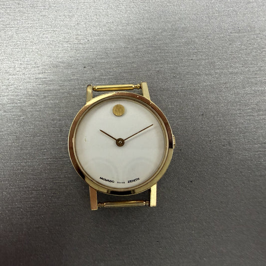 Zenith Movado Museum Watch Women 25mm White Dial Gold Plated Manual Wind PARTS0