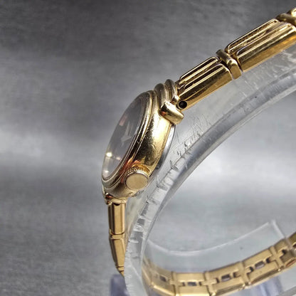 Seiko Lassale Watch Women 14mm Brown Dial Gold Tone Round 1E50-0149 New Battery2