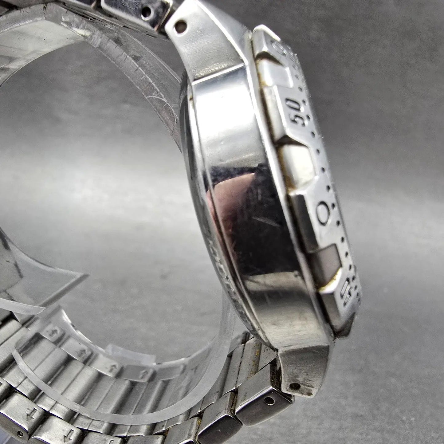 Fossil Blue Automatic Dive Watch Men 42mm Silver Dial Steel Date AM-4029 Runs3