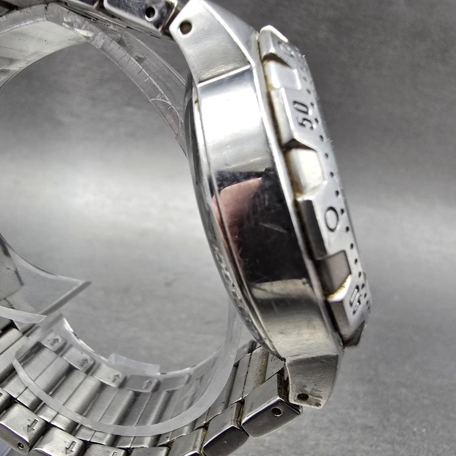 Fossil Blue Automatic Dive Watch Men 42mm Silver Dial Steel Date AM-4029 Runs3