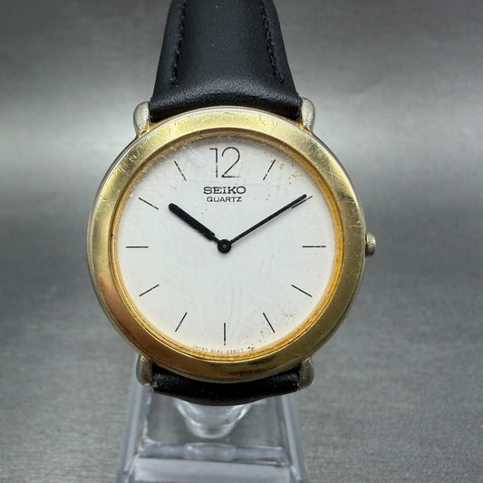 Seiko Watch Unisex 31mm White Dial Gold Tone Round 2C20-0429 New Battery Vintage0