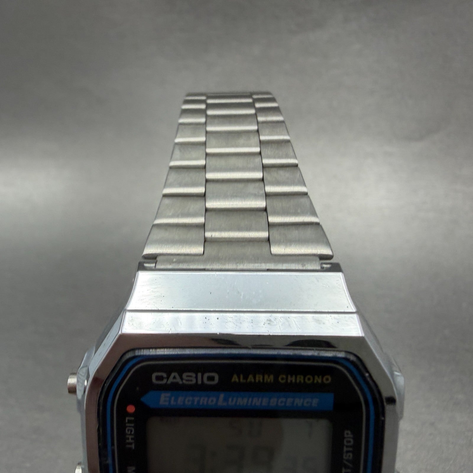 Casio A168 Illuminator Watch Men 36mm Digital Silver Tone Alarm Chrono New BattP4