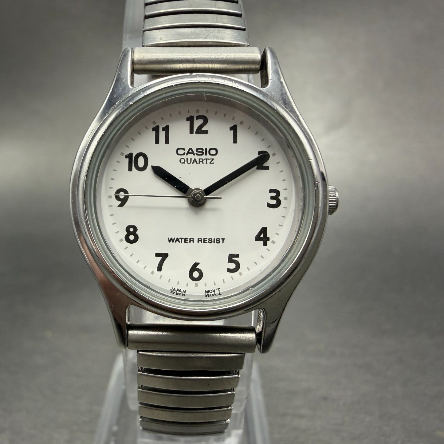 Casio Watch Women 25mm White Dial Silver Tone Round LQ-410 New Battery0