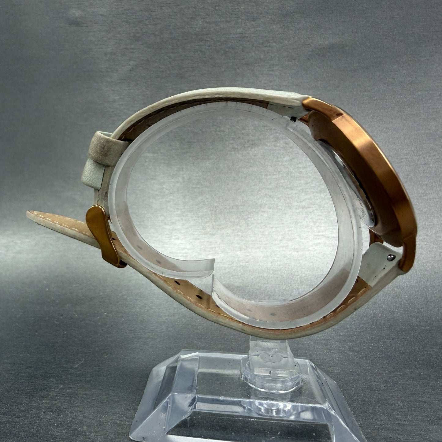 MVMT Boulevard Watch Women 38mm White Dial Rose Gold Tone Leather New Battery A8