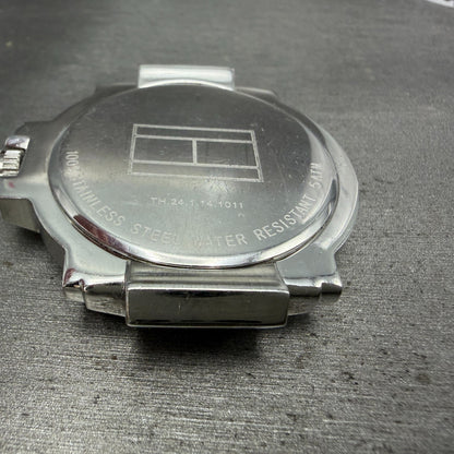 Tommy Hilfiger Watch Men 43mm Silver Dial Steel Date Round New Battery7