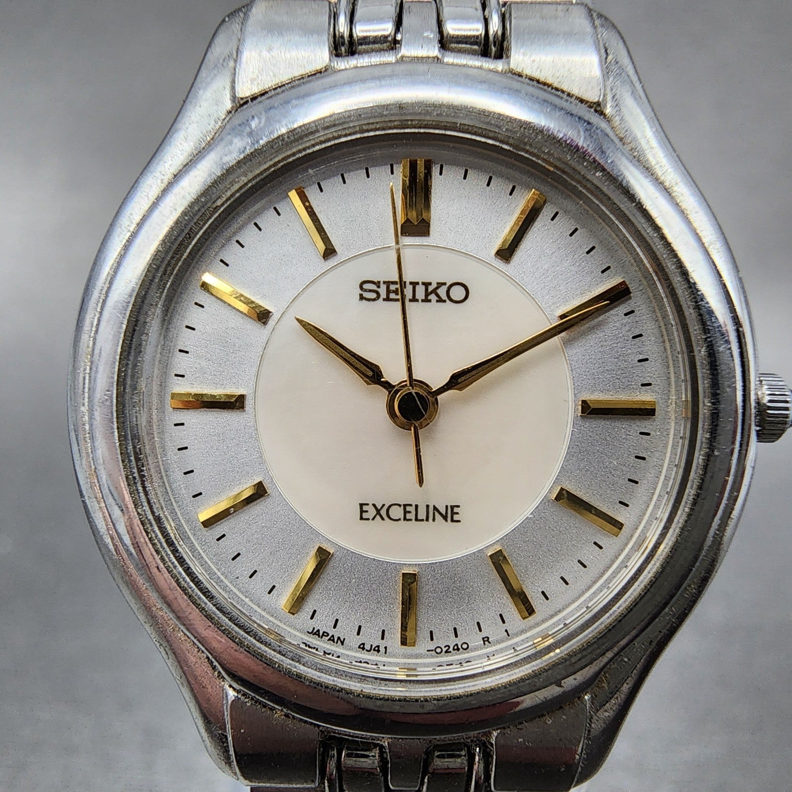 Seiko Exceline Watch Women 25mm MOP Dial Stainless Steel Round 4J410030 New Bat1