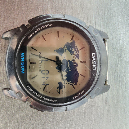 Casio Twincept ABX20 Watch Men 38mm Gray Dial Black Tone Alarm Chrono New Batt1