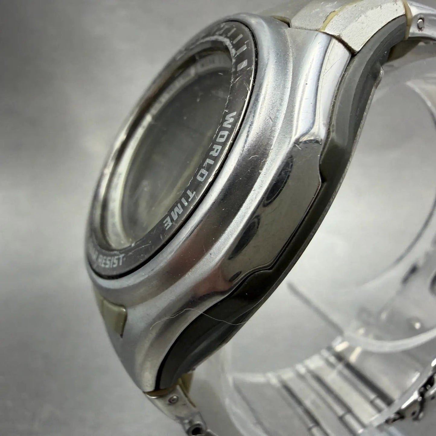 Casio Wave Ceptor Watch Women 37mm Silver Alarm Chronograph Digital New Battery2