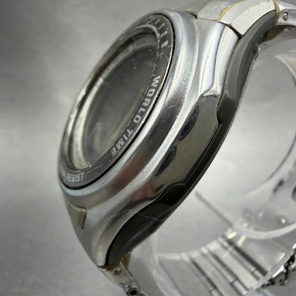 Casio Wave Ceptor Watch Women 37mm Silver Alarm Chronograph Digital New Battery2