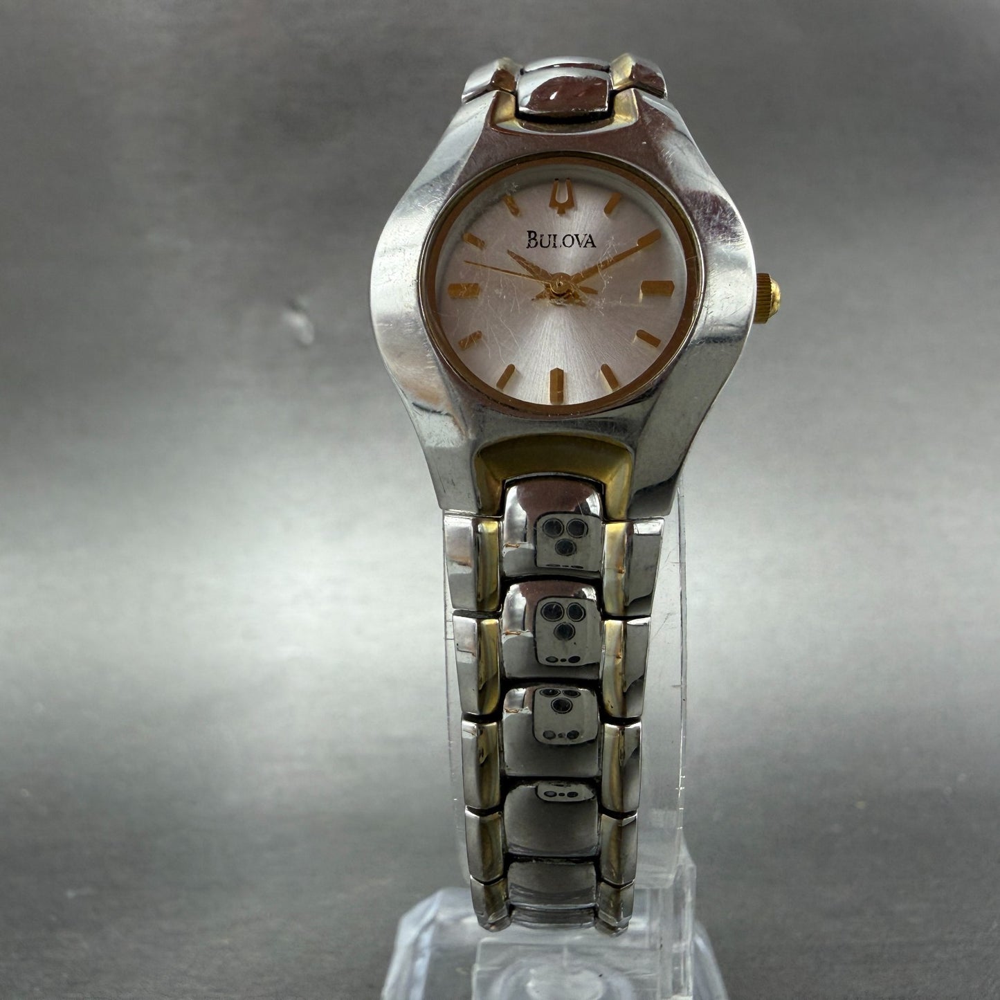 Bulova Watch Women 23mm Silver Dial Two Tone Round 98T84 New Battery5