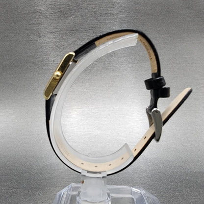 Seiko Tank Watch Women 14mm Black Dial Gold Tone Rectangle 1F205A69 New Battery5