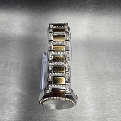 Bulova Watch Women MOP Dial Two Tone Gemmed Round 98L198 New Battery4