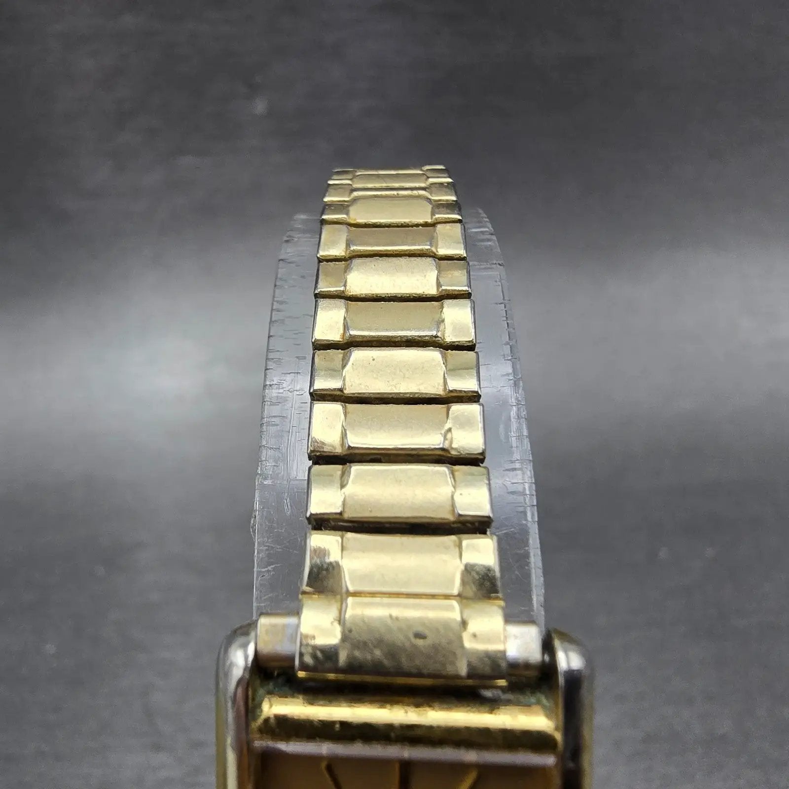 Seiko Tank Watch Women 18mm Champagne Dial Gold Tone 2C20-5010 New Battery VTG4