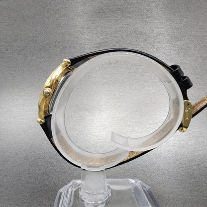 Seiko Age Of Discovery Watch Women 26mm Black Dial Gold Tone Date Round New Batt6