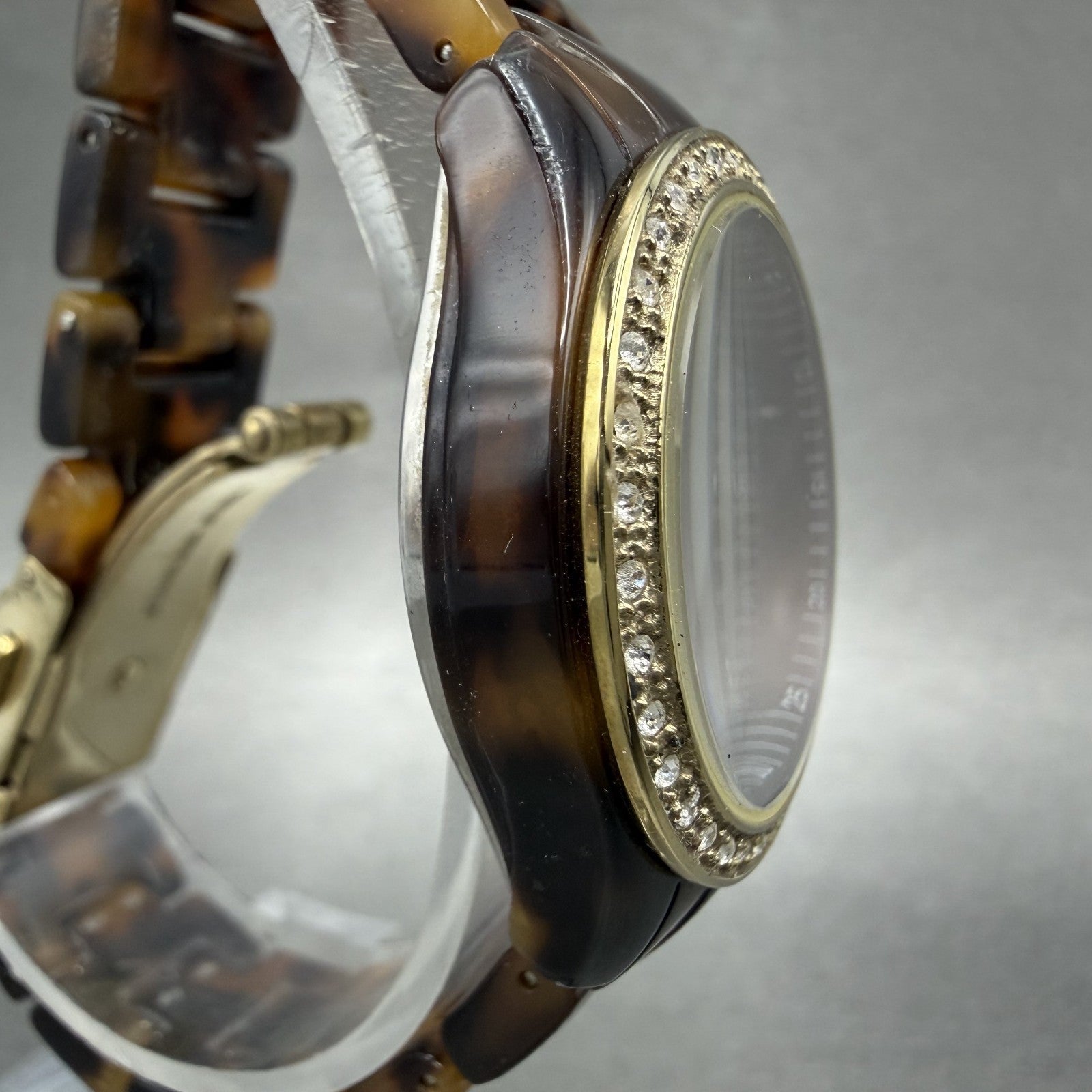 Fossil Stella Mini Watch Women 31mm Brown Dial Brown Tortoise Date ES-2922 Runs3