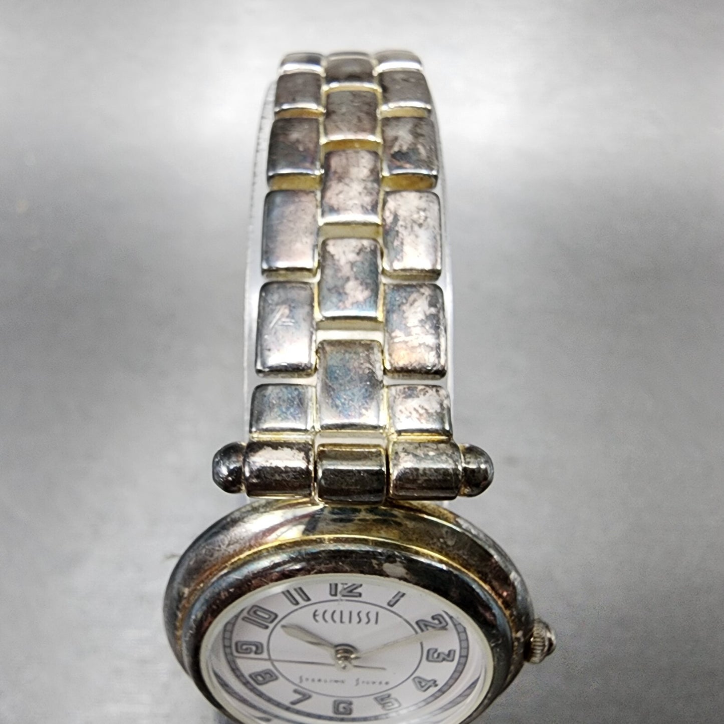 Ecclissi Watch Women 27mm White Dial Sterling Silver Round 3240 New Battery4