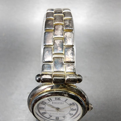 Ecclissi Watch Women 27mm White Dial Sterling Silver Round 3240 New Battery4