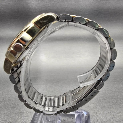 Seiko Watch Men 39mm Black Dial Gold Tone Daydate Round 7N43-0AZ0 New Battery6