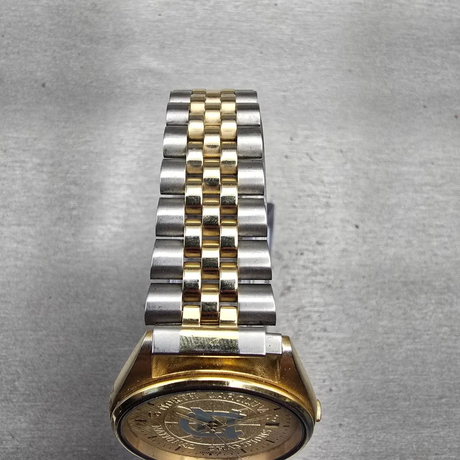Seiko North Carolina Watch Men 40mm Champagne Dial Date 5Y23-8A19 New Battery4
