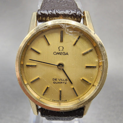 Omega De Ville Watch Women 22mm Gold Dial 10K Gold Filled Round 5910051 PARTS2
