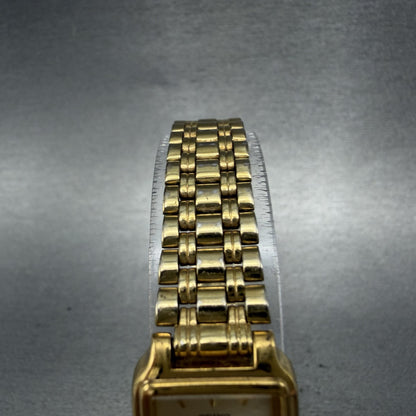 Seiko Tank Watch Women 17mm Champagne Dial Gold Tone 1N01-5E70 New Battery4