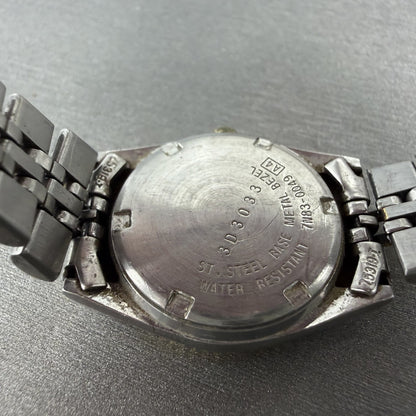 Seiko Watch Women 24mm White Dial Two Tone Daydate Round 7N83-0049 New Batt AY549