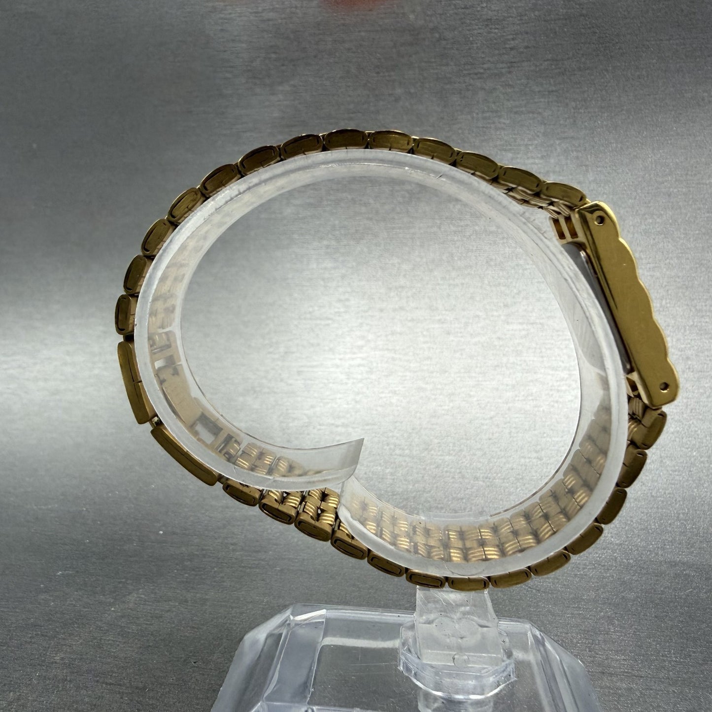 Bulova Tank Watch Women 14mm Champagne Dial Gold Tone 97P13 New Battery ABC8