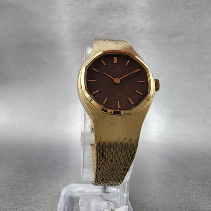 VTG Seiko Watch Women 22mm Brown Dial Gold plated Round 437000 New Battery5