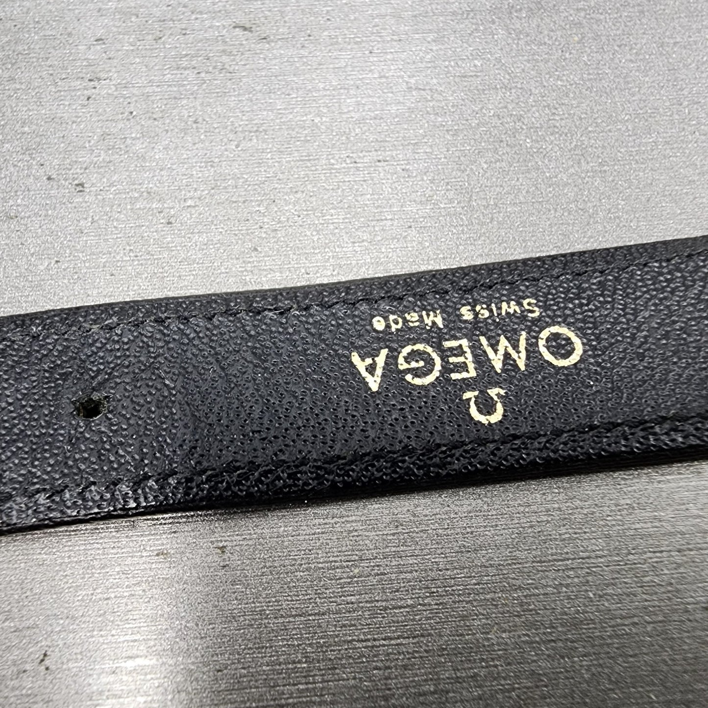 Omega Leather Watch Band 18mm Black Steel Buckle Vintage Swiss Made12