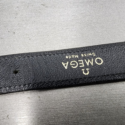 Omega Leather Watch Band 18mm Black Steel Buckle Vintage Swiss Made12