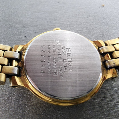 Seiko Watch Women 22mm White Dial Gold Tone Round 1n000a99 New Battery9