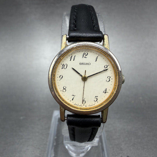 Seiko Watch Women 21mm White Dial Gold Tone Round 4N21-0042 New Battery0