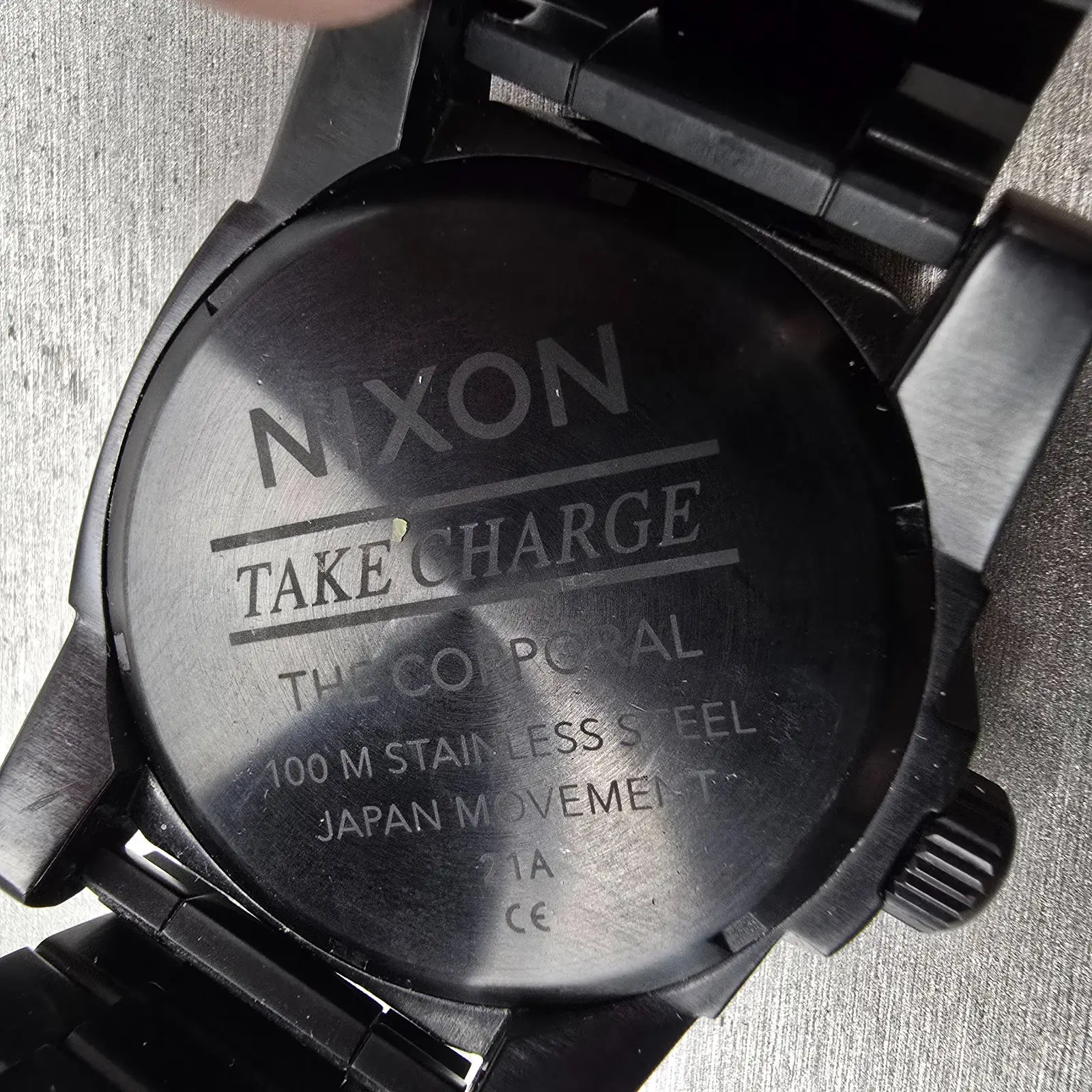 Nixon The Corporal Watch Men 48mm Black Dial Black Tone Round New Battery10