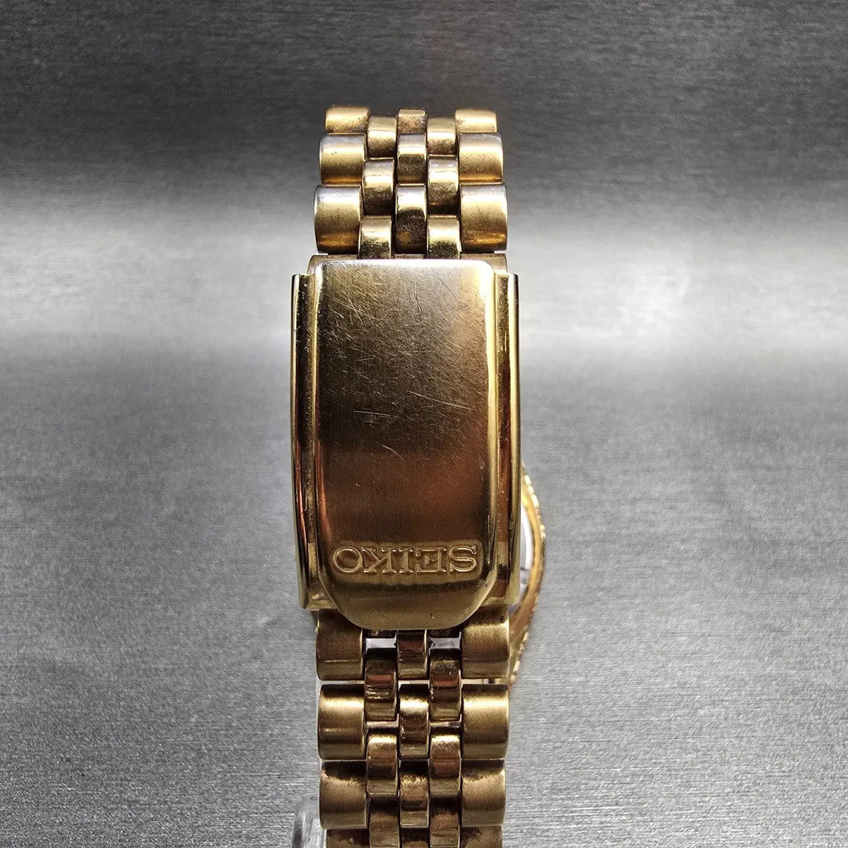 Seiko President Watch Men 36mm Gold Dial Gold Tone Daydate 7N43-8111 New Battery7