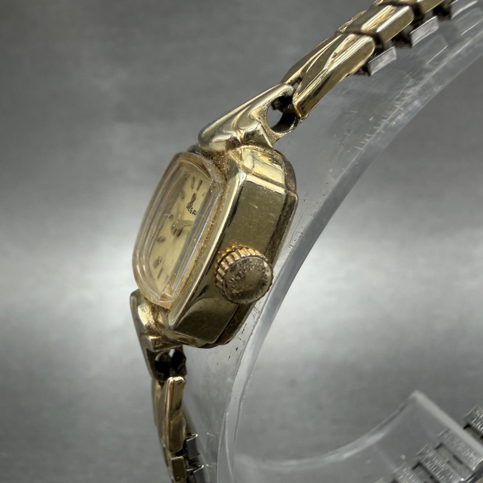 Omega Watch Women 15mm Cream Dial 14K Gold Filled Manual Wind Runs Caliber 4812