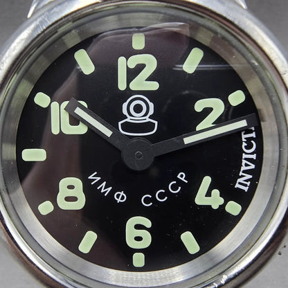 Invicta Russian Diver Watch Men 52mm Black Dial Silver Tone Manual 2625 Runs1