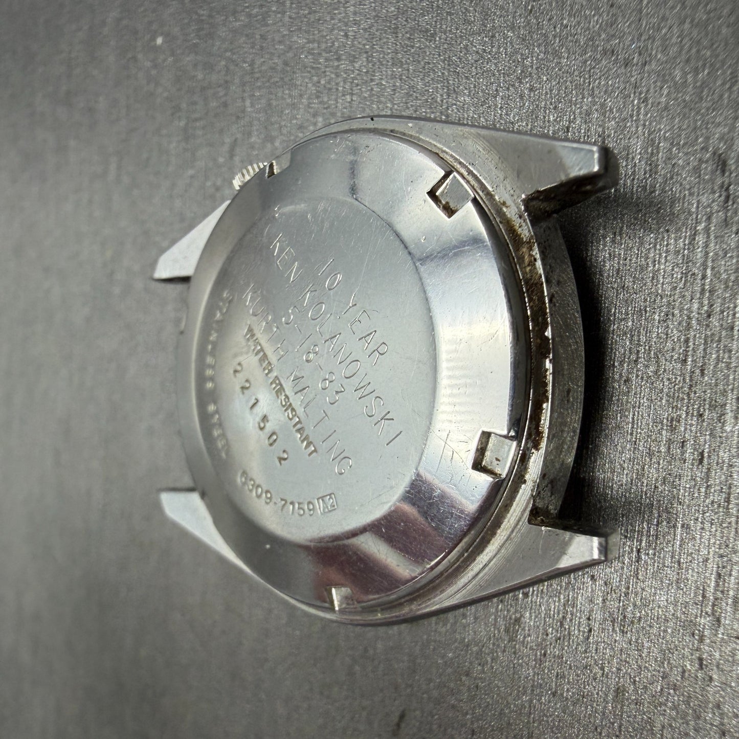Seiko Automatic Watch Men 36mm Silver Dial Silver Tone Daydate 6309-7159 PARTS11