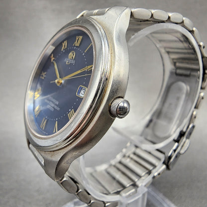 Citizen Attesa EcoDrive Watch Men 36mm Blue Dial Titanium A114H08282 Date Runs2