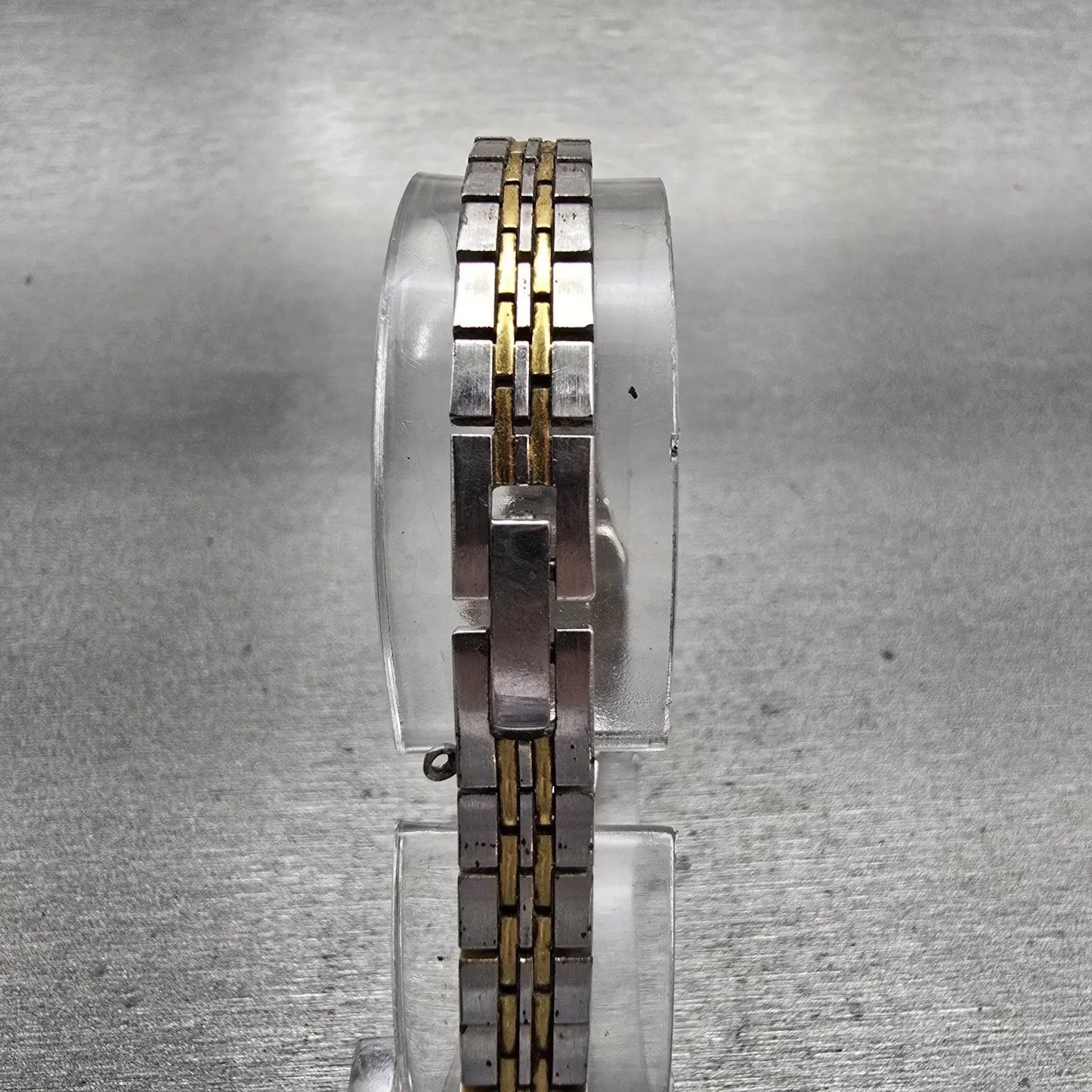 Seiko Watch Women 16mm Silver Dial Two Tone Rectangle 2C20-5209 New Battery7