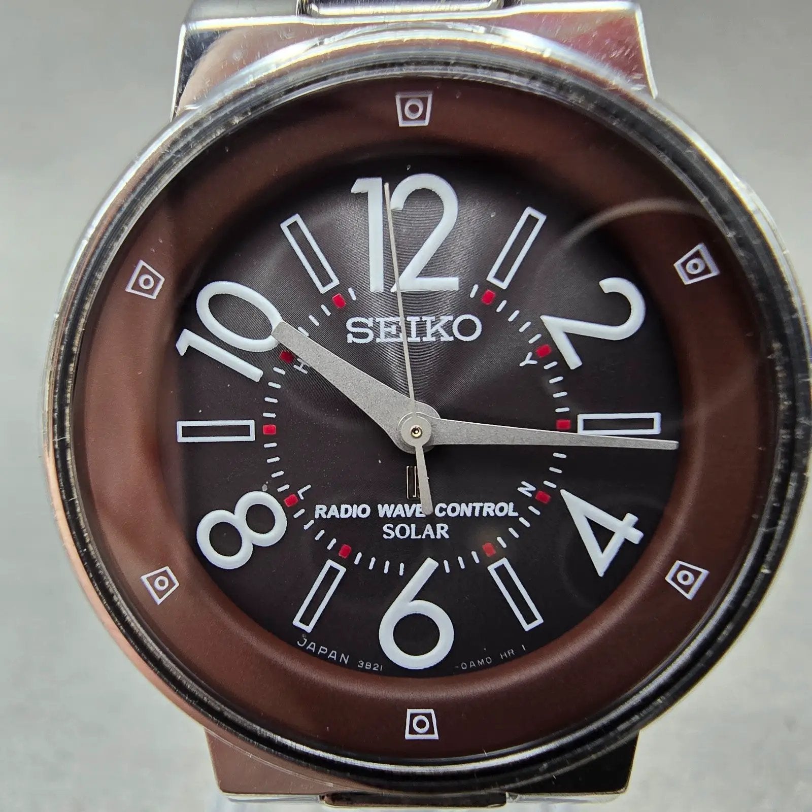 Seiko Lukia Solar Watch Women 30mm Brown Dial Silver Tone Atomic Round PARTS!!!!2