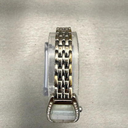 Citizen Watch Women 16mm Silver Dial Silver Gemmed Rectangle New Battery VTG4