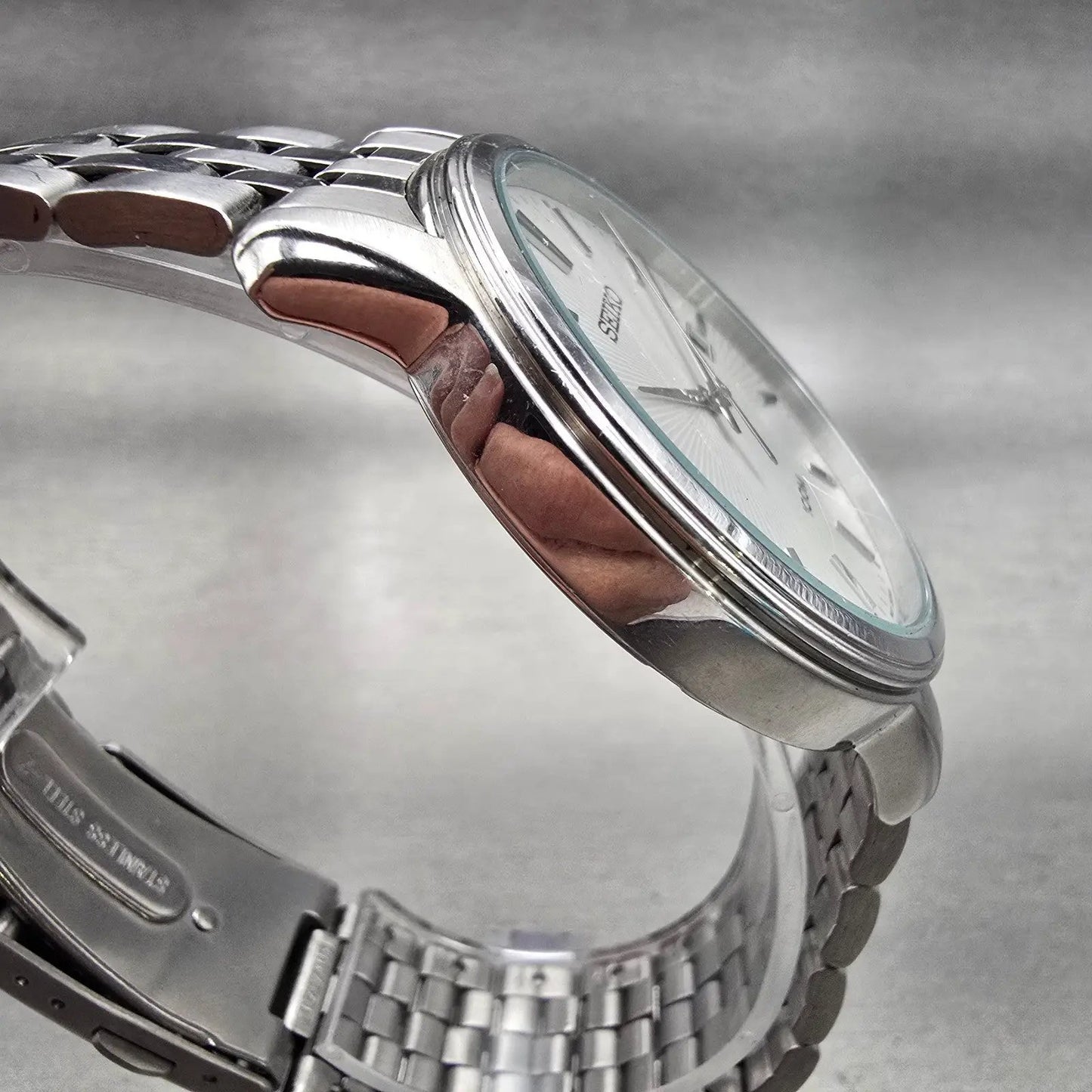 Seiko Watch Men 41mm Silver Dial Silver Tone Date Round 6N42-00G0 New Battery3