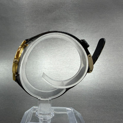 Seiko Watch Women 26mm White Dial Gold Tone Round 1N00-0A29 New Battery Leather6