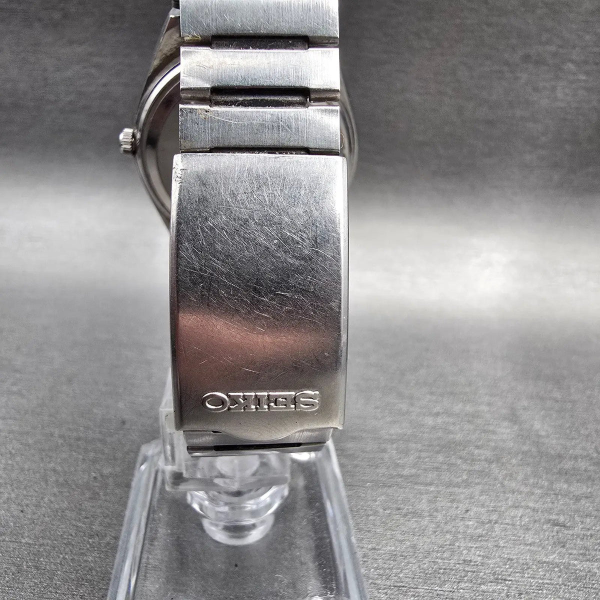 Seiko Type II Watch Men 36mm Black Dial Silver Tone Daydate 7546-8090 New Batt7