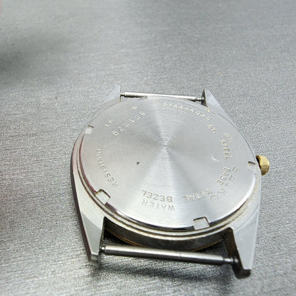 Seiko SQ Watch Men 33mm Gray Dial Two Tone Round Daydate 5y236020 PARTS11