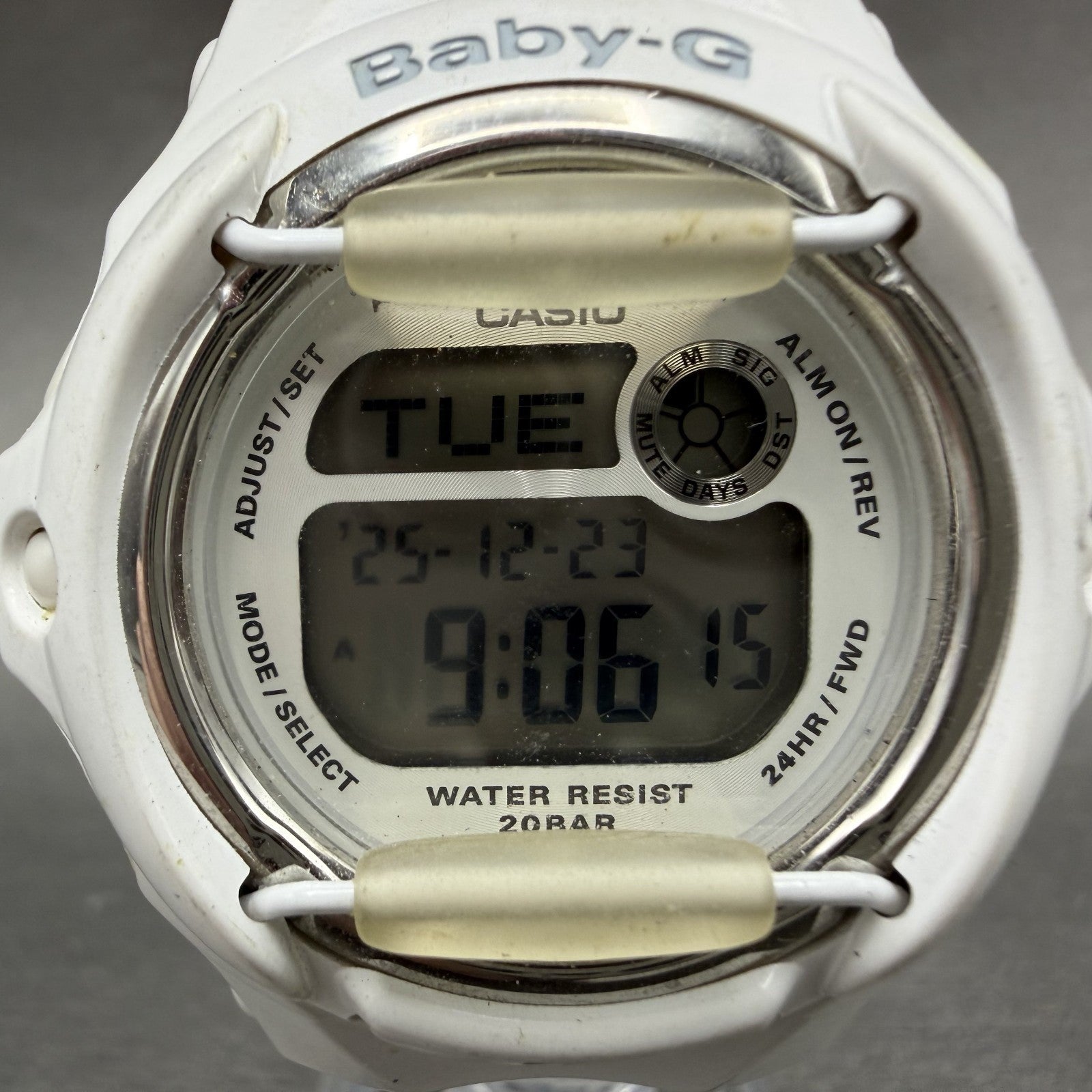 Casio Baby-G Watch Women 43mm White Digital Alarm Chronograph BG-169R New Batt1