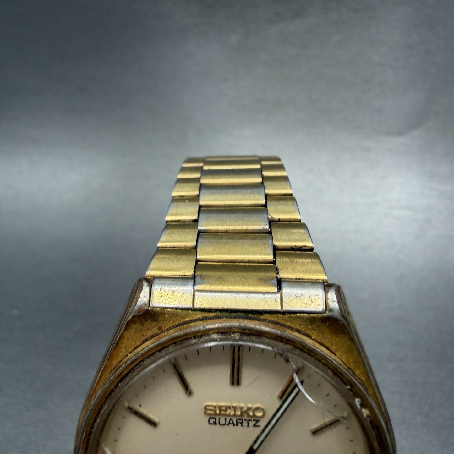 Seiko SQ Watch Men 35mm Cream Dial Gold Tone Daydate 8123-7239 PARTS5