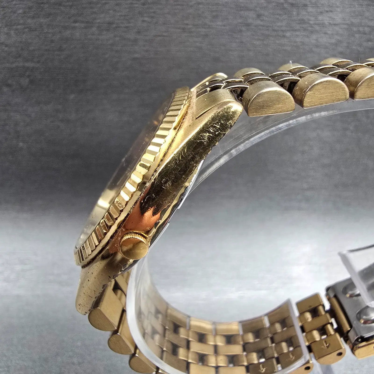Seiko President Watch Men 36mm Gold Dial Gold Tone Daydate 7N43-8111 New Battery2