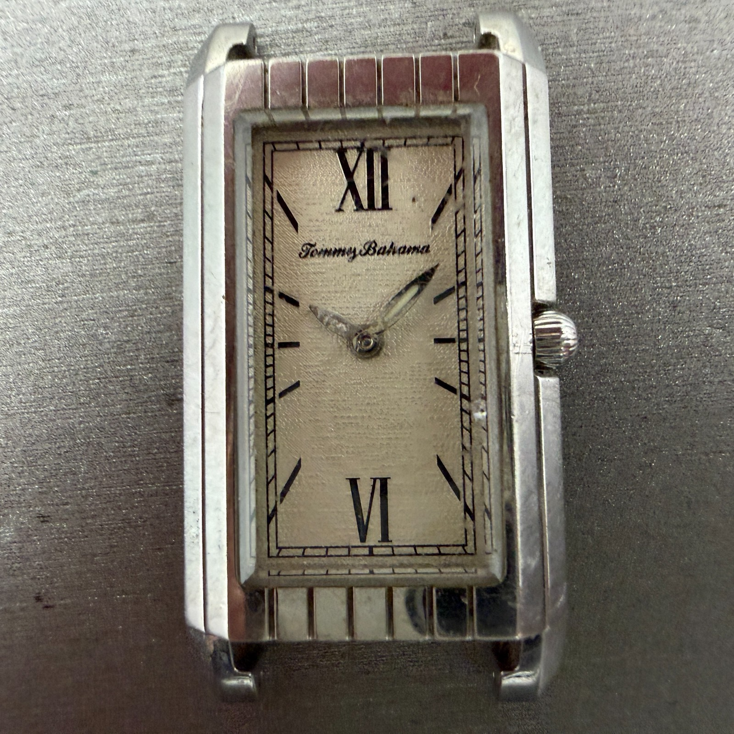 Tommy Bahama Tank Watch Women 22mm Cream Dial Silver Tone Rectangle TB2065 PARTS2