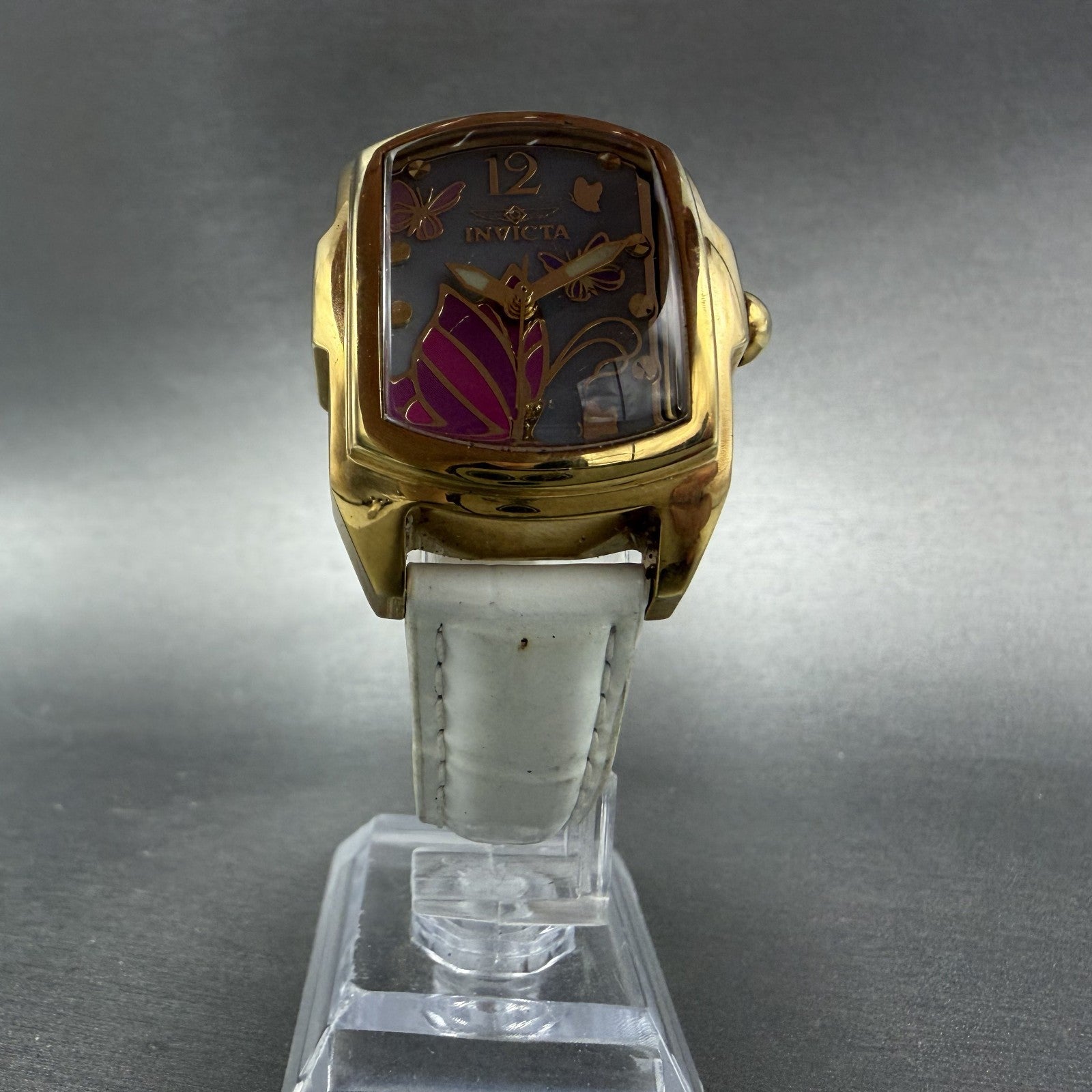Invicta Lupah Watch Women 29mm MOP Dial Gold Tone Oval 37113 New Battery Floral5